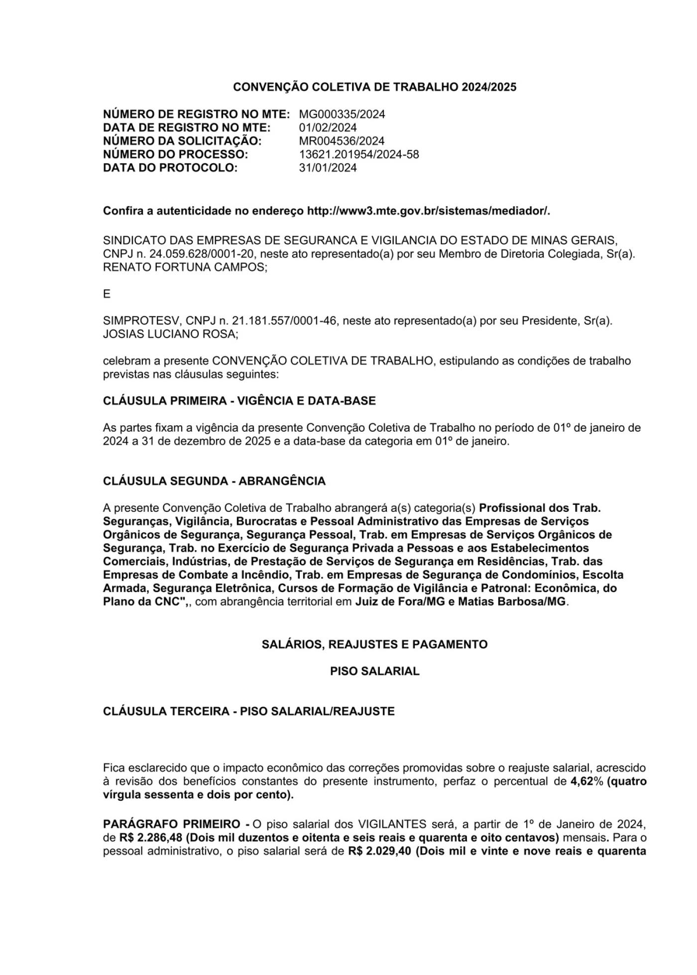 Convenção Coletiva 2024 - 2025